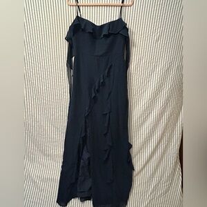 Azazie Dark Blue Maxi Dress